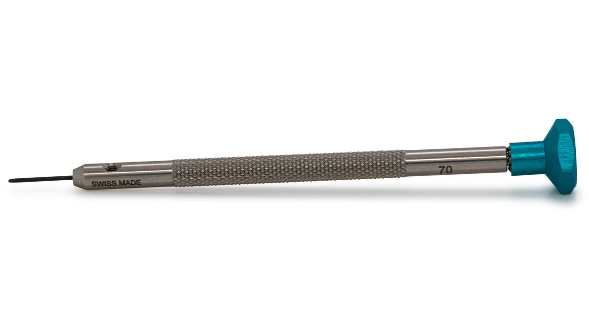 Ergo Schraubendreher, Schlitz (V), 0,7 mm, hellblau, Edelstahl