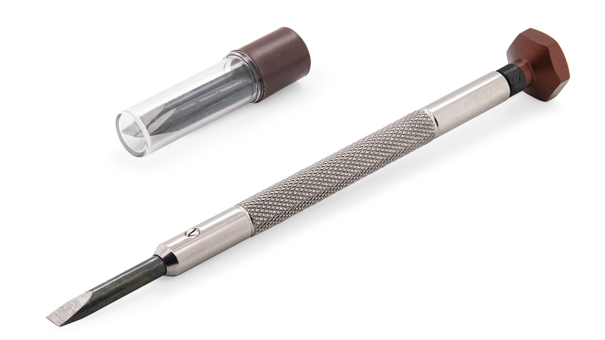 VOH Schraubendreher, Klinge 3 mm, braun, mit Ersatzklingen