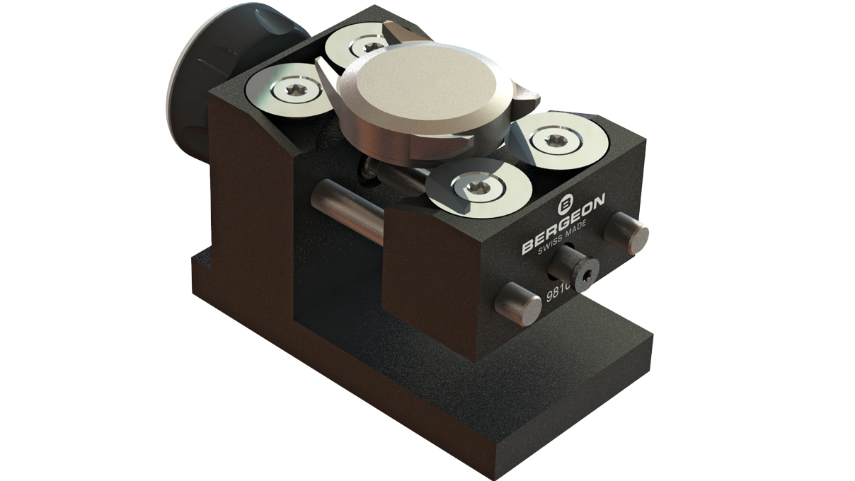 Bergeon 9810 Lünettenabheber für Gehäusedurchmesser Ø 17 - 60 mm, inklusive 4 Stahlmesser