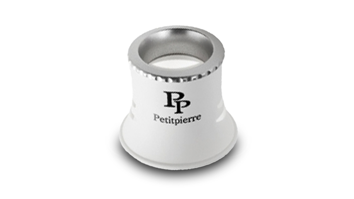 Petitpierre Uhrmacherlupe mit weichem Korpus, Vergrößerung 2,5x, weiß