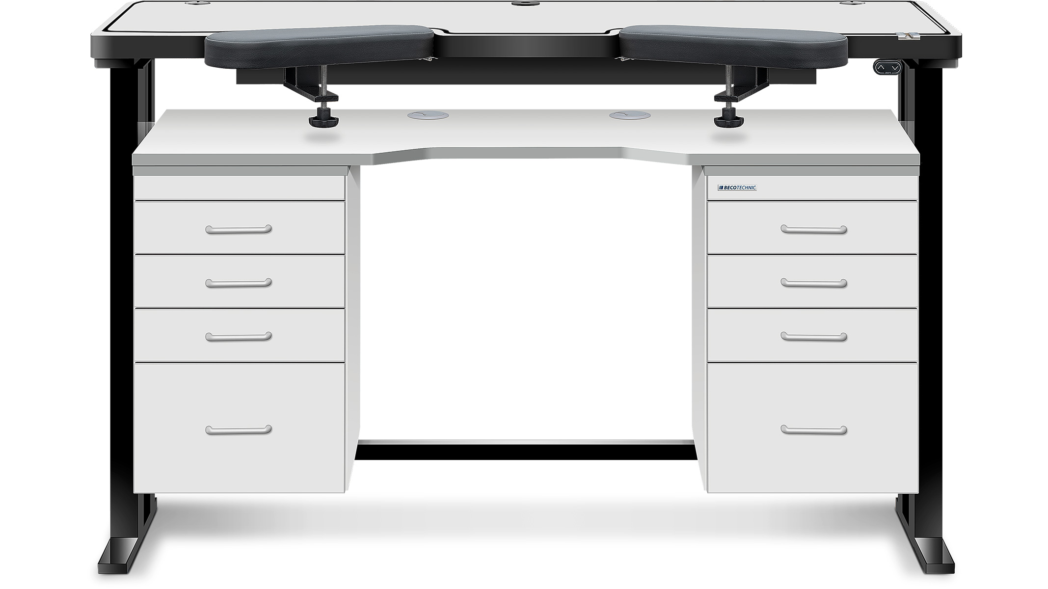 Ablageplatte, durchgehend, weiß, Sonderausstattung für Ergolift Evolution 140 cm