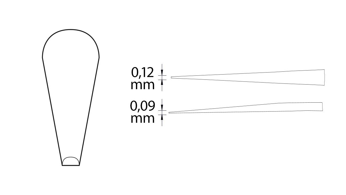 Beco Technic Pinzette, Form SS, Edelstahl, SA, 140 mm
