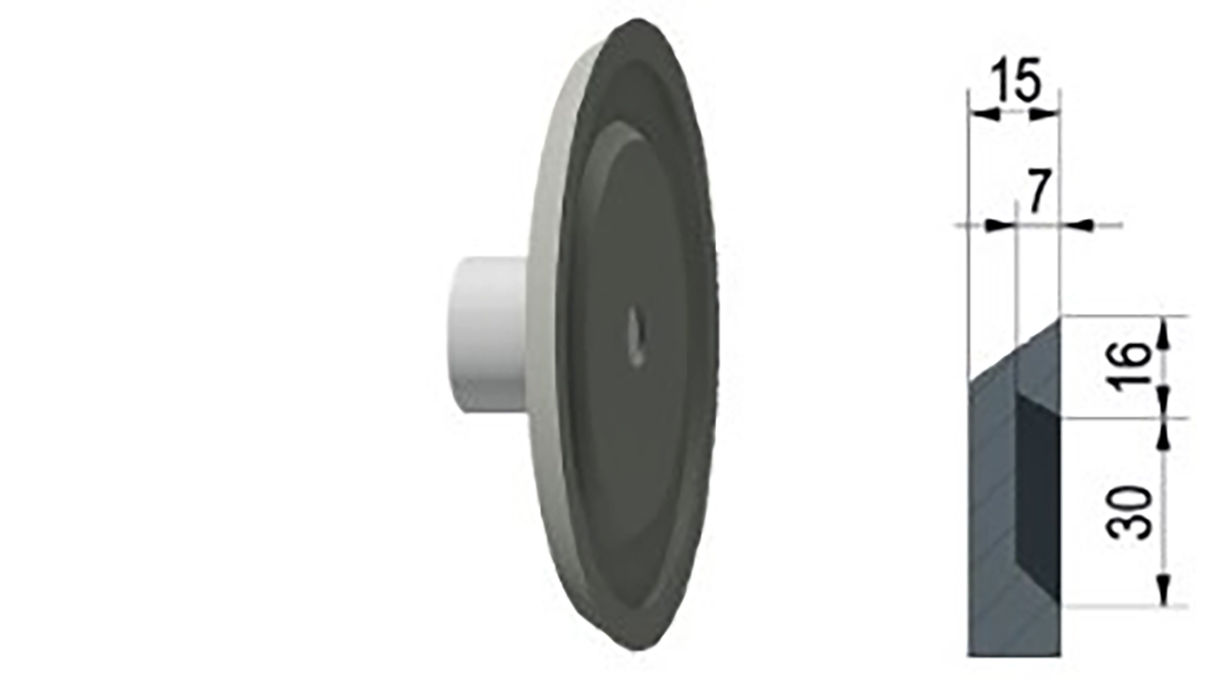 Gusseisenscheibe Ø 240 mm mit einfachem Adlerschwanz (M12)