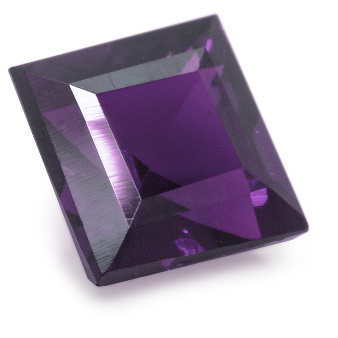 Amethyst, violett, carré, 4 x 4 mm