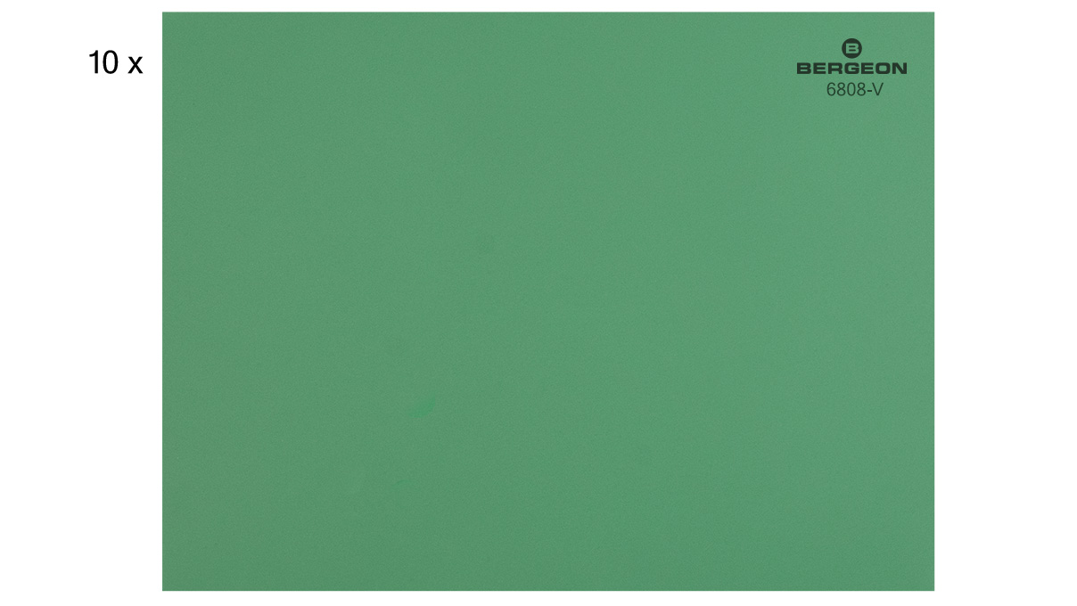 Bergeon 6808-V-10 Arbeitsunterlagen, selbstklebend, glatt, grün, 0,6 x 320 x 240 x mm, 10 Stück