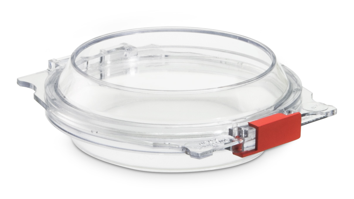 Membrandose, Ø 64 mm, Höhe 24 mm, mit Verschluss, transparent