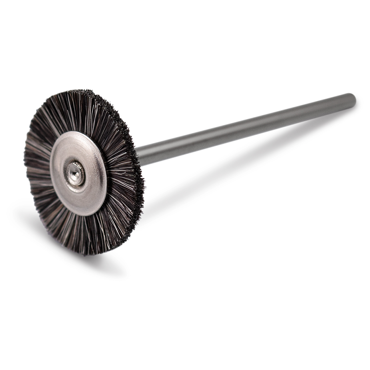 Rundbürste, Ziegenhaar, grau, Ø 16 mm, weich, HP-Schaft