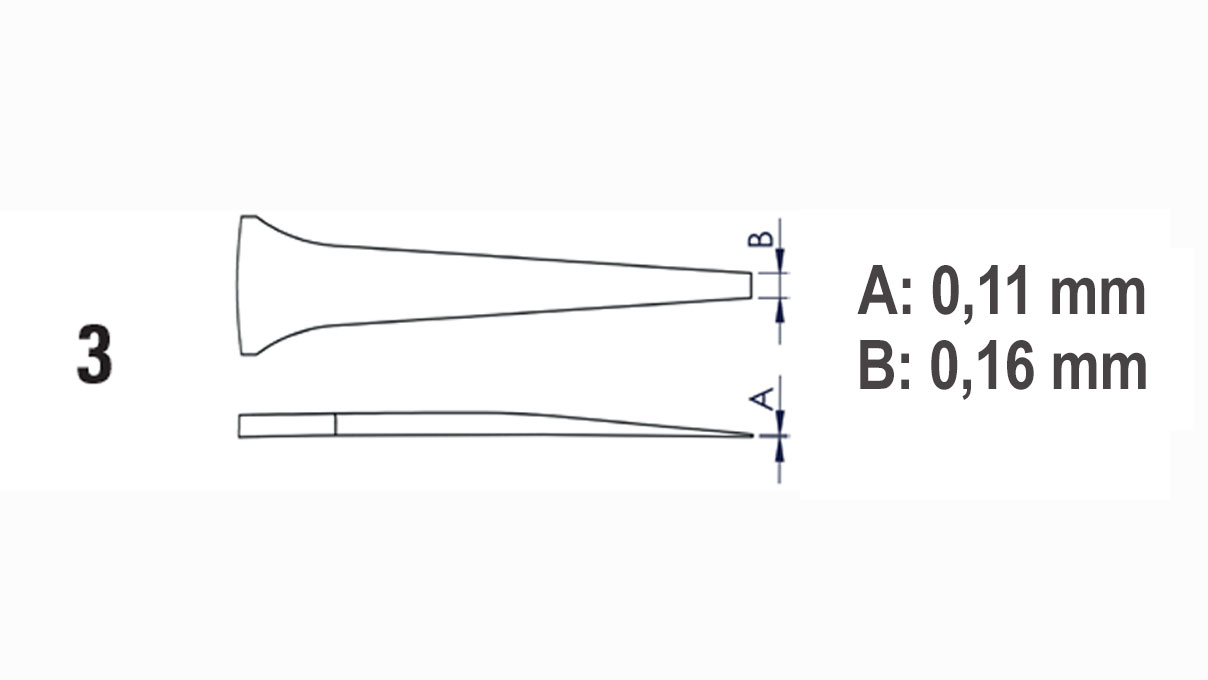 Bergeon 7026-T-3 Kornzange Form 3, mit Beschichtung aus PTFE