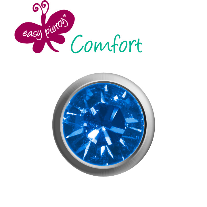 1 Paar Easy Piercy Comfort Ohrstecker Ø 3,95 mm, weiß, Saphir Imitation