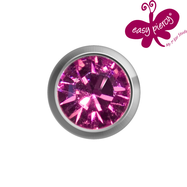 1 Paar Easy Piercy Comfort Ohrstecker Ø 3,95 mm, Titan, Amethyst Imitation