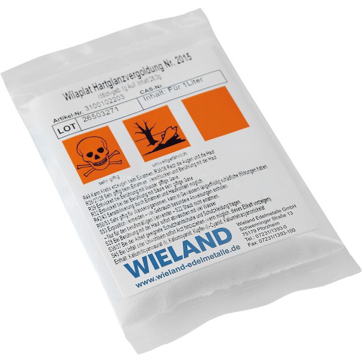 Hartglanzvergoldung Wilaplat Nr. 2015 Feingold mit 1 g Au/l, cyanidhaltig (Ansatzsalz für 1 Liter)
