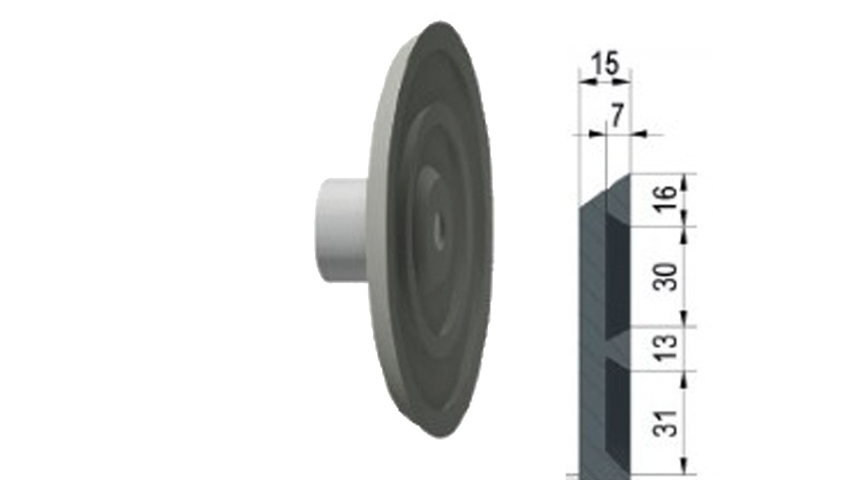 Gusseisenscheibe Ø 240 mit doppeltem Schwalbenschwanz (M8)