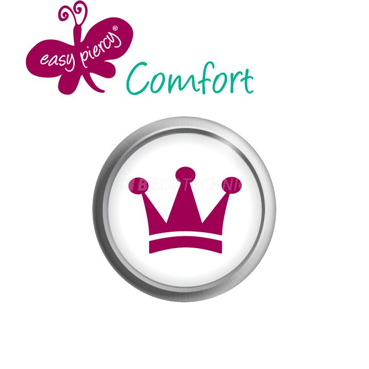 1 Paar Easy Piercy Comfort Ohrstecker Ø 5,5 mm, weiß, Krone pink