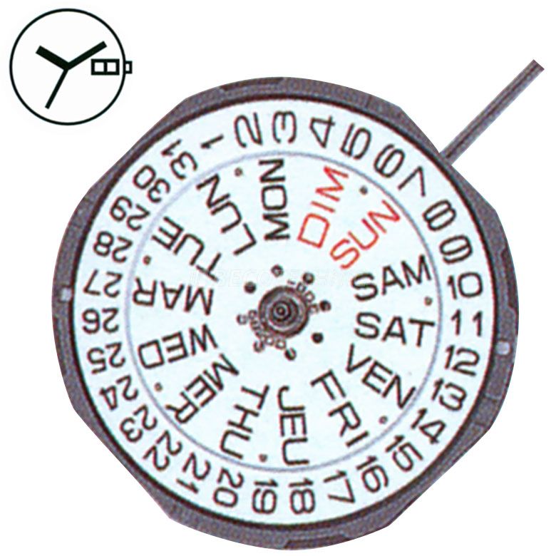 AU-Werk Miyota 1M02 10 1/2''' DAY/DATE3 SC Quarz (364 | SR621SW)