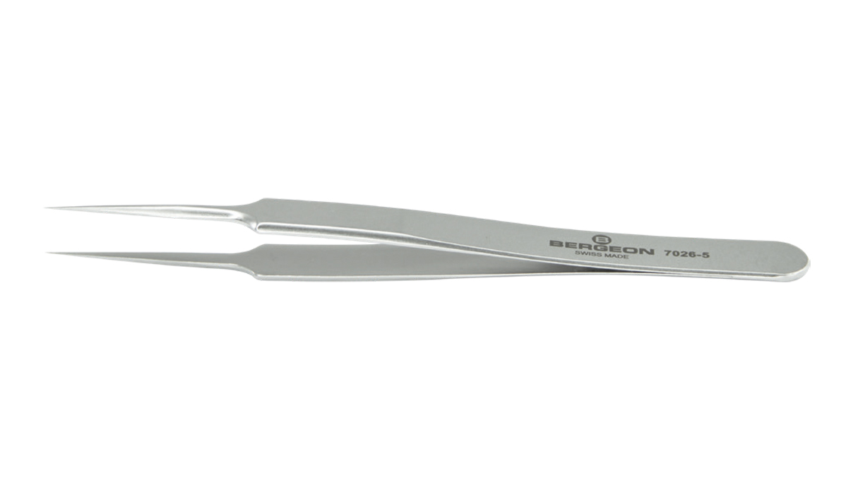 Bergeon 7027-5 B-NOX Pinzette aus rostfreiem Stahl, Spitzen 5, gute Härte, Länge 110 mm