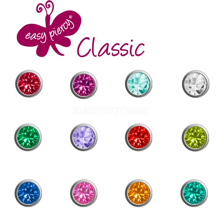 Ohrstecker Easy Piercy Classic, weiß, Sortiment