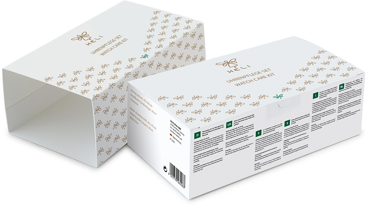 Heli Uhrenpflege-Set mit Uhrenputztuch, Uhren-Metallband Sprühreiniger und Uhrenetui