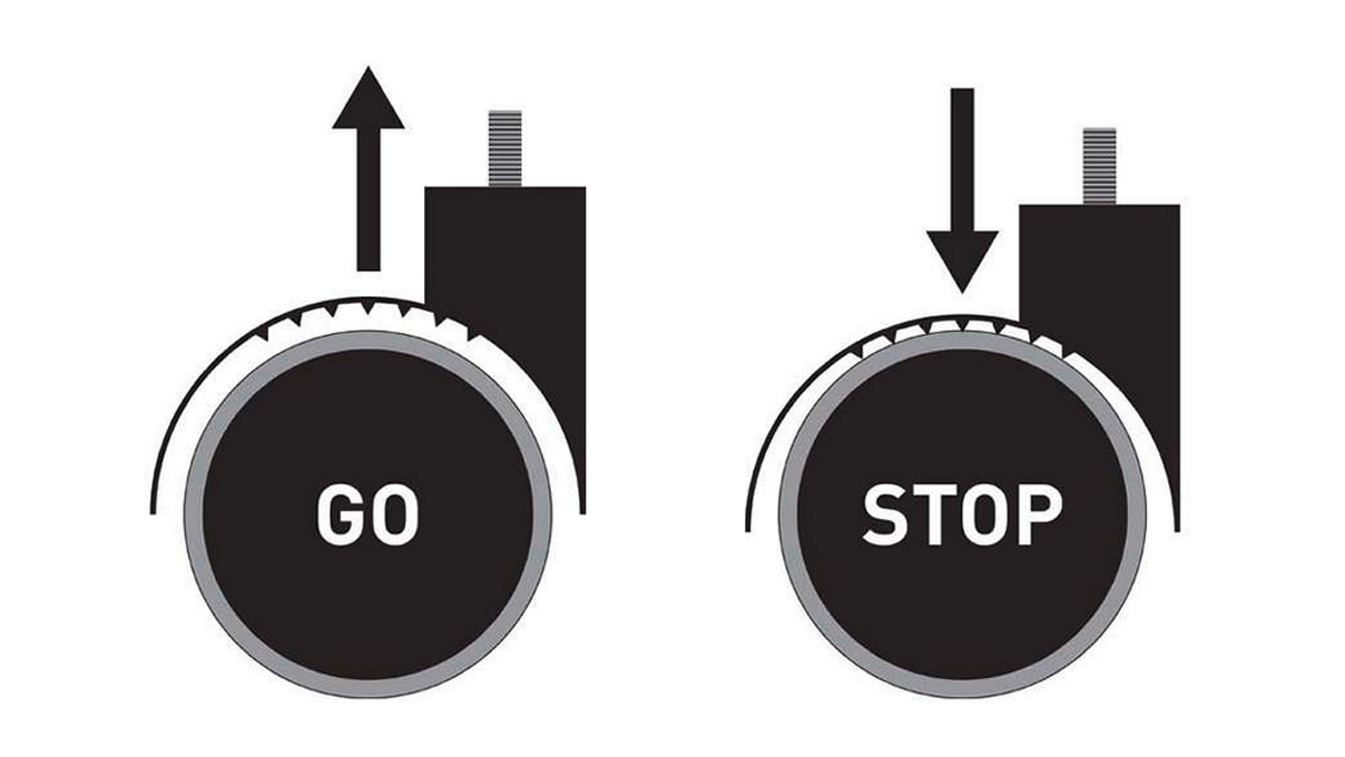 Bimos Sitz-Stopp-Rollen für Neon Arbeitsstühle und Hocker