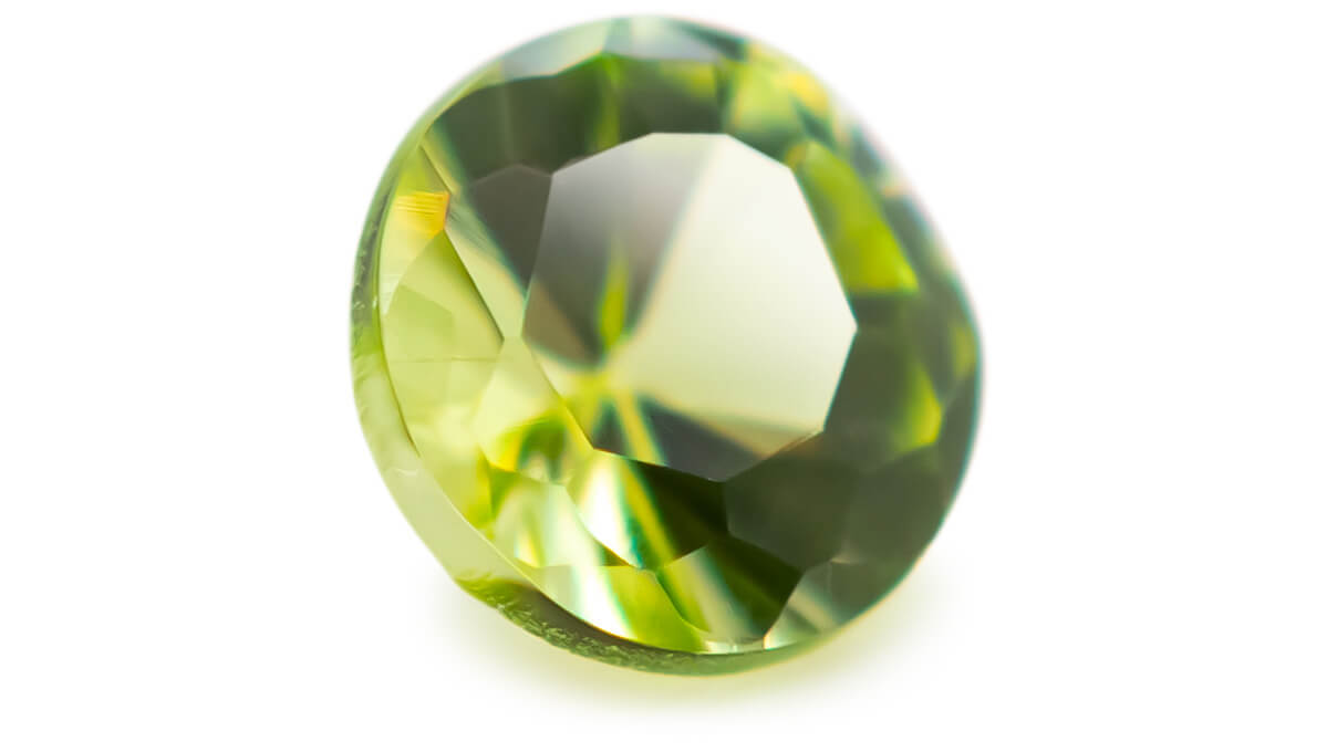 Peridot, grün, rund, Brilliantschliff, Ø 4 mm
