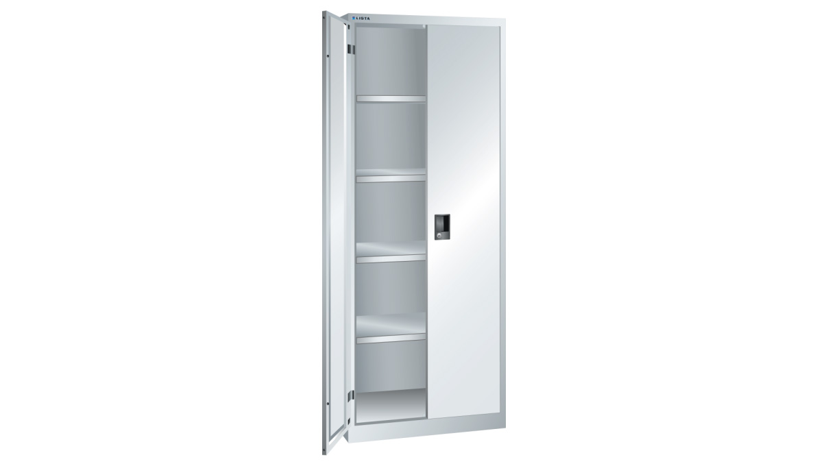 Lista Flügeltürschrank 750 x 500 mm, 4 Verstellböden, Key Lock, Höhe 1950 mm