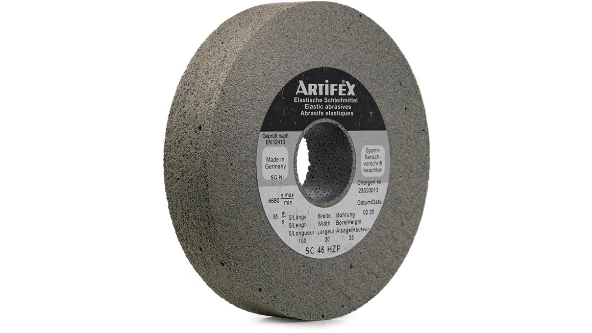 Artifex Schleifscheibe SC 46 HZP, Körnung sehr grob, Härte sehr hart, Ø 100 x 20 mm, Bohrung Ø 25 mm