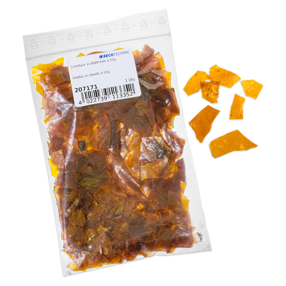 Schellack in Blättchen á 15 g