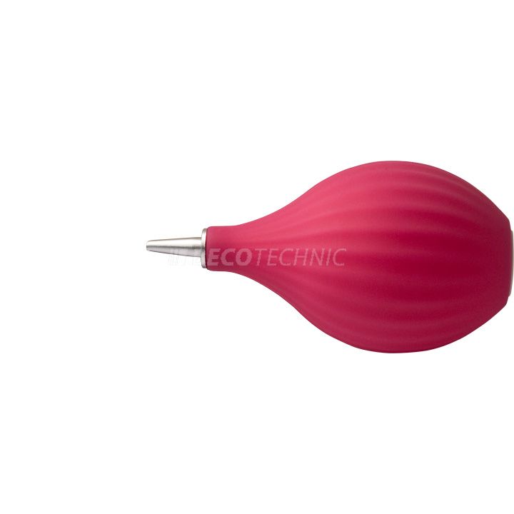 Gummi-Staubbläser Pink mit zwei Kunstoffaufsätzen