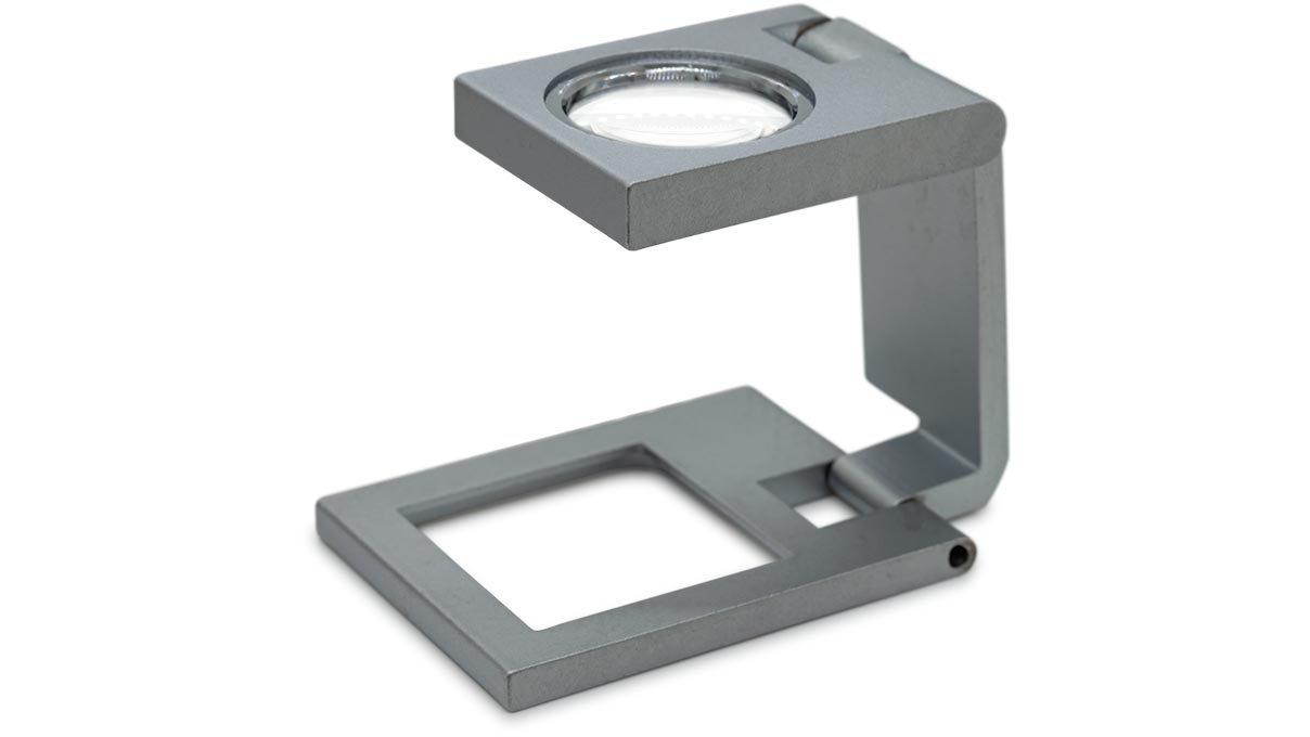 Eschenbach 1256 Fadenzähler, Metall, Linse Ø 15 mm, bikonvex, Vergrößerung 8x