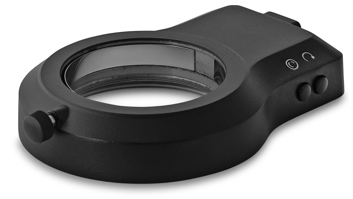 Ringleuchte K LED segmentierbar, 48 LEDs in 2 Reihen, 4 Modi: Voll-, Halb-, Viertelkreis oder 2 gegenüberliegende Viertelkreise, Ø 66
mm