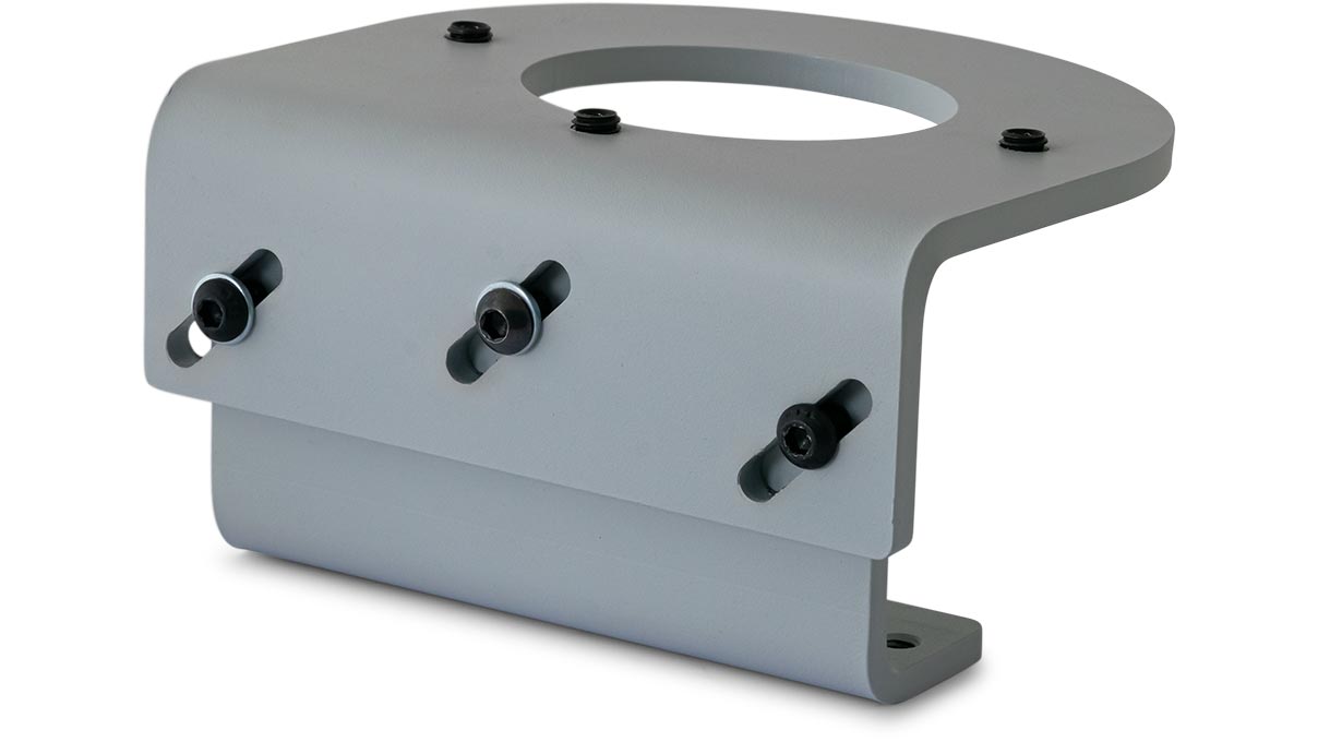 Tischklemme zur Befestigung von Mikroskopstativen mit Aufschraubplatte an Tischen mit bis zu 66 mm
Stärke