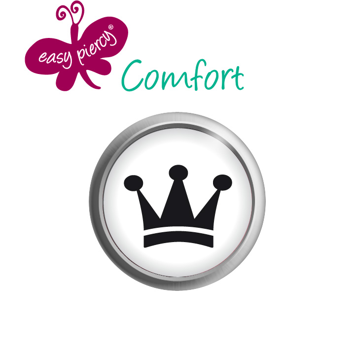1 Paar Easy Piercy Comfort Ohrstecker Ø 5,5 mm, weiß, Krone