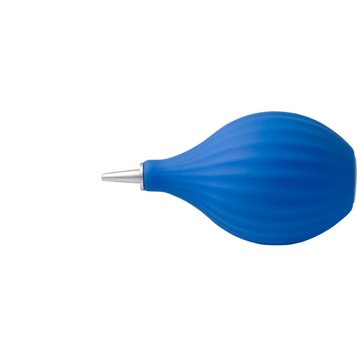 Gummi-Staubbläser Blau mit zwei Kunstoffaufsätzen