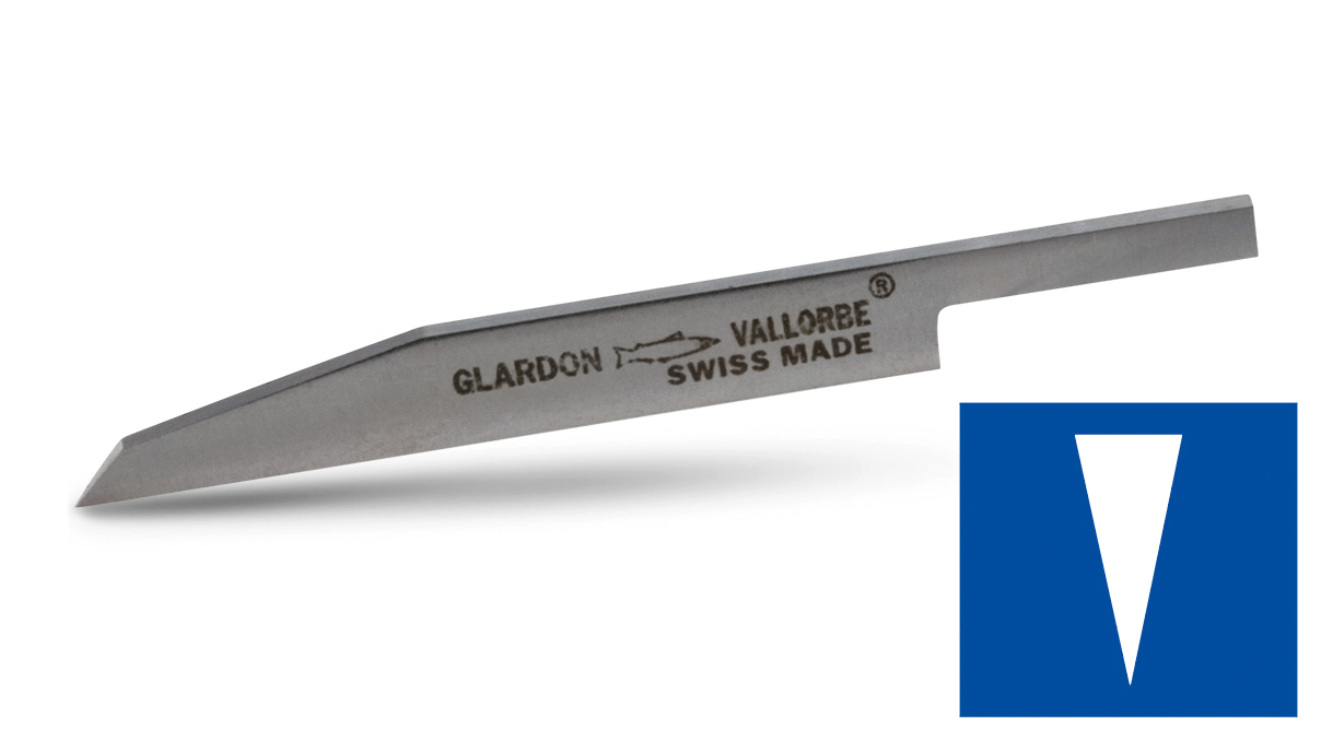 Karbid Gravierstichel, Messer 90°, Länge 45 mm, für Spannfutter Ø 3,2 mm