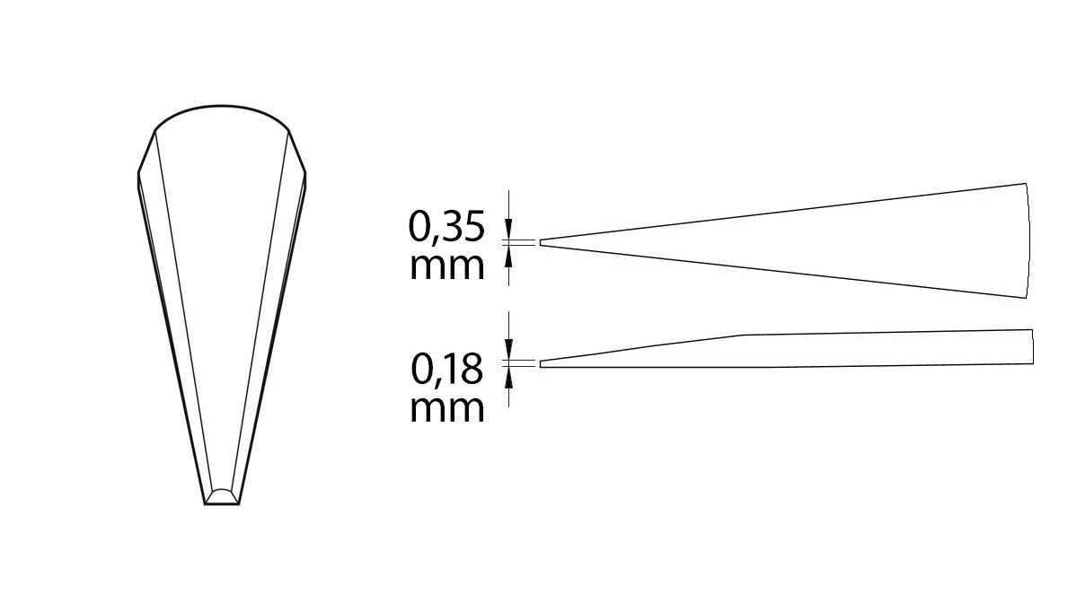 Beco Technic Pinzette, Form AM, Messing, BRA, 125 mm