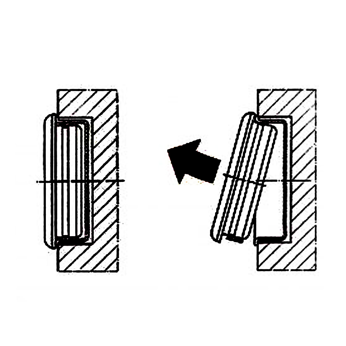 Einsteckwerk, Quartz römisch vernickelt Ø 35 mm, Einbaumaß 32,2 -32,7 x 8,5 mm