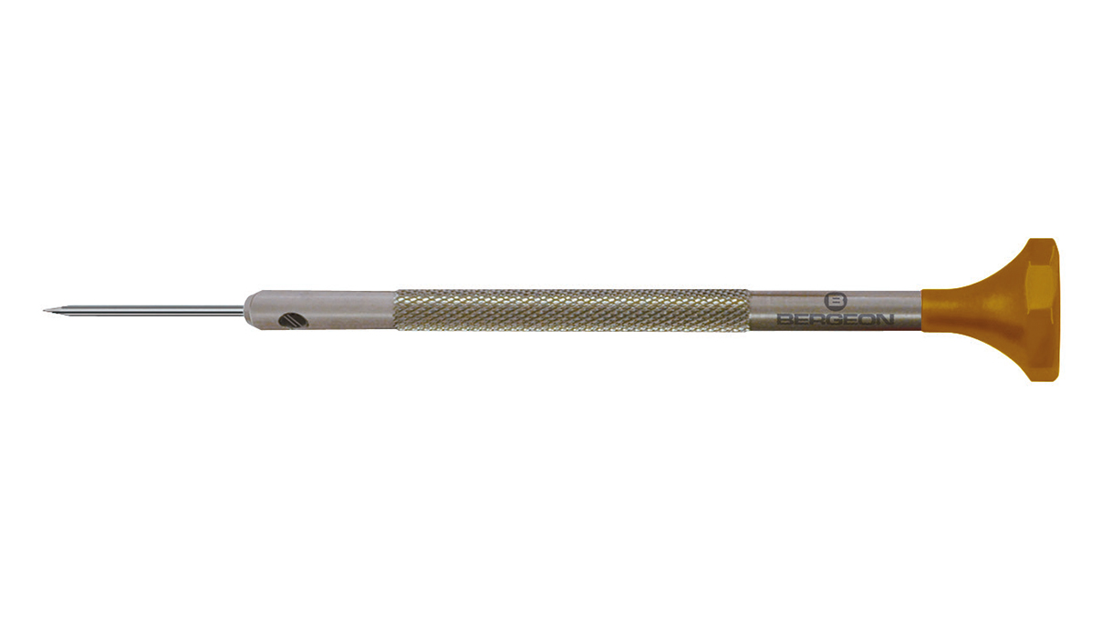 Bergeon 30081-130 Schraubendreher aus Edelstahl 1,30 mm, braun, ergonomischer Kopf aus
selbstschmierendem Kunststoff POM
