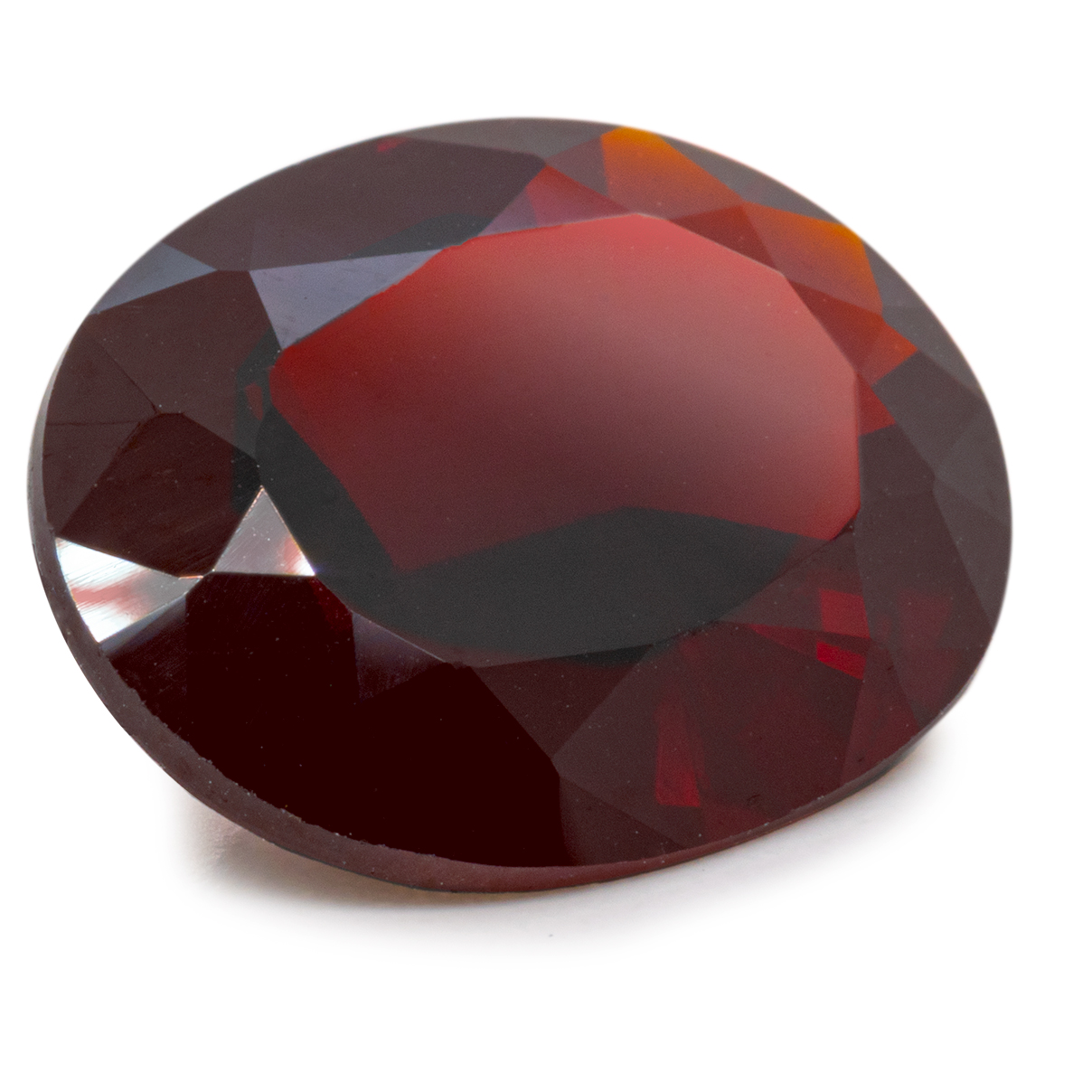 Granat, rot, oval, 12 x 10 mm