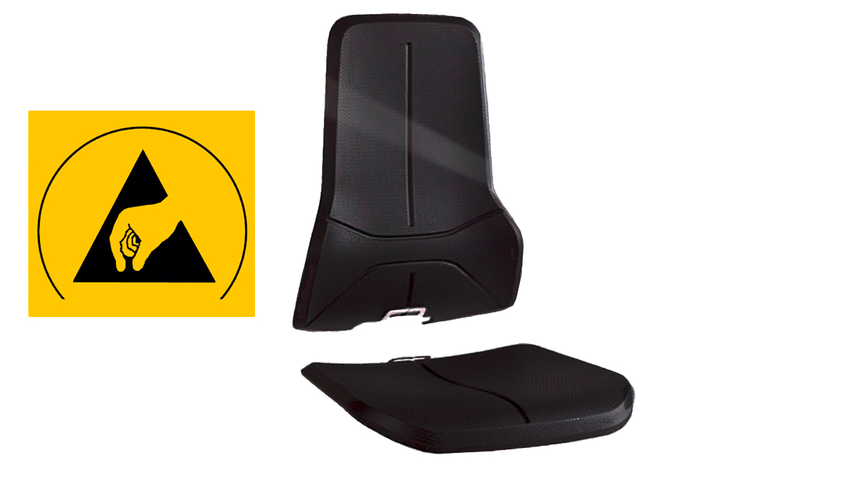 Bimos Neon Polsterelement Kunstleder Magic 9588E-MG01 ESD für Arbeitsstuhl Neon, schwarz