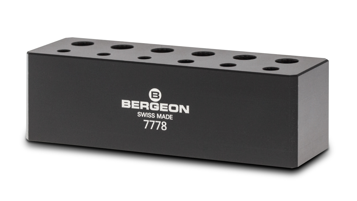 Bergeon 7778-S Sockel für 6 Schraubendreher und 6 Ersatzklingen-Röhrchen