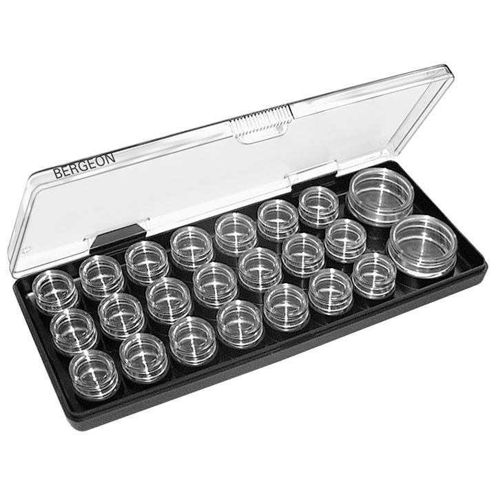 Bergeon 6088-D Ordnungskasten mit 23 Kunststoffdosen