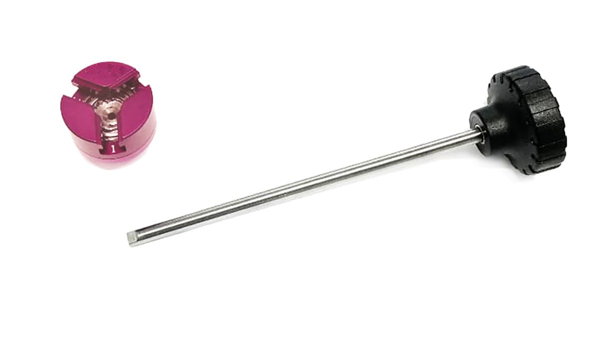 Universalfutter mit Stange zum Umrüsten des Polierapparates (317018) zum einfachen Einsetzen von
Spannbacken, ohne Zubehör