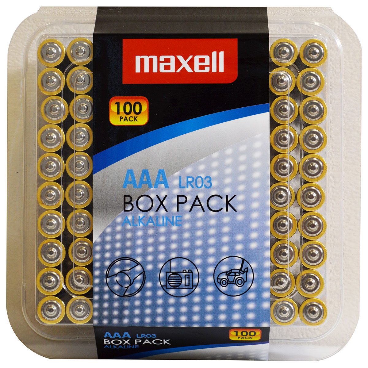 Maxell Alkaline LR03 AAA Micro 1,5 V Batterie, 100 Stk. im Box Pack