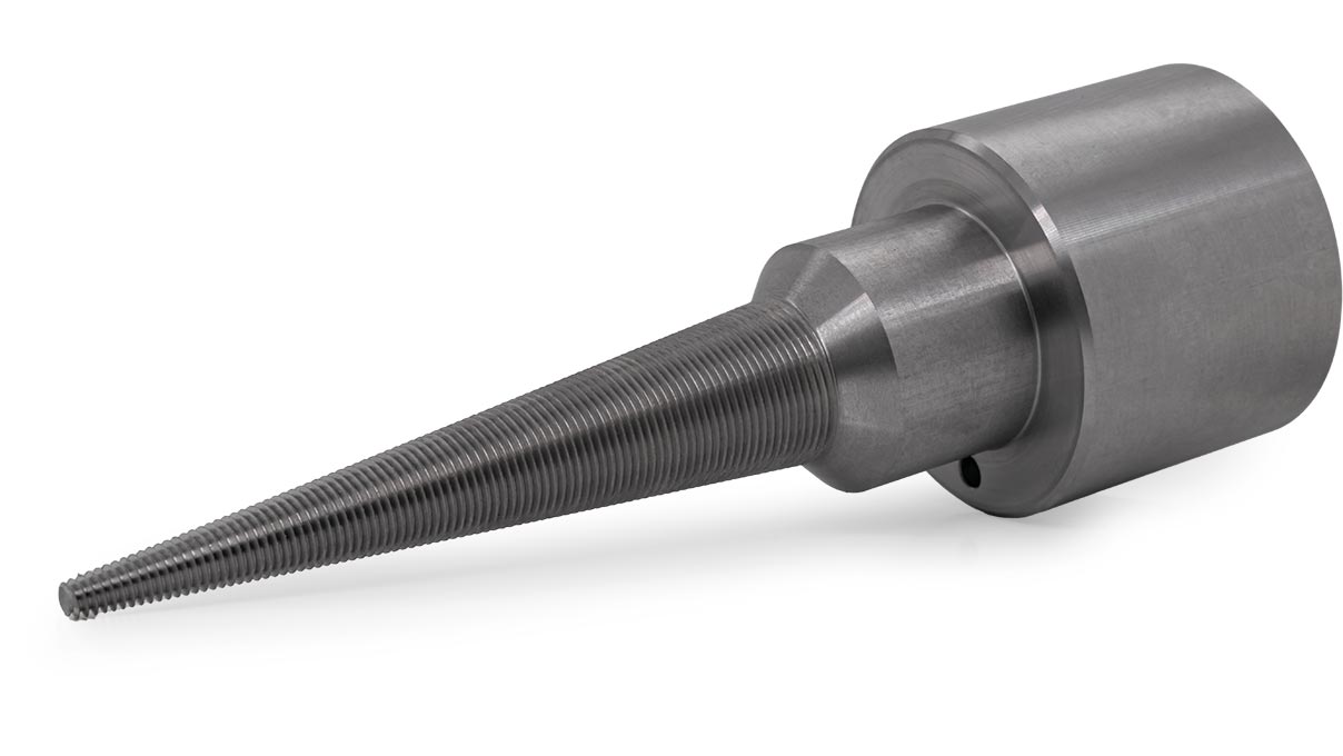 Einteiliger Rattenschwanz für Crevoisier Maschinen (M8), konischer Durchmesser Ø 4 bis 20 mm, Länge 90 mm