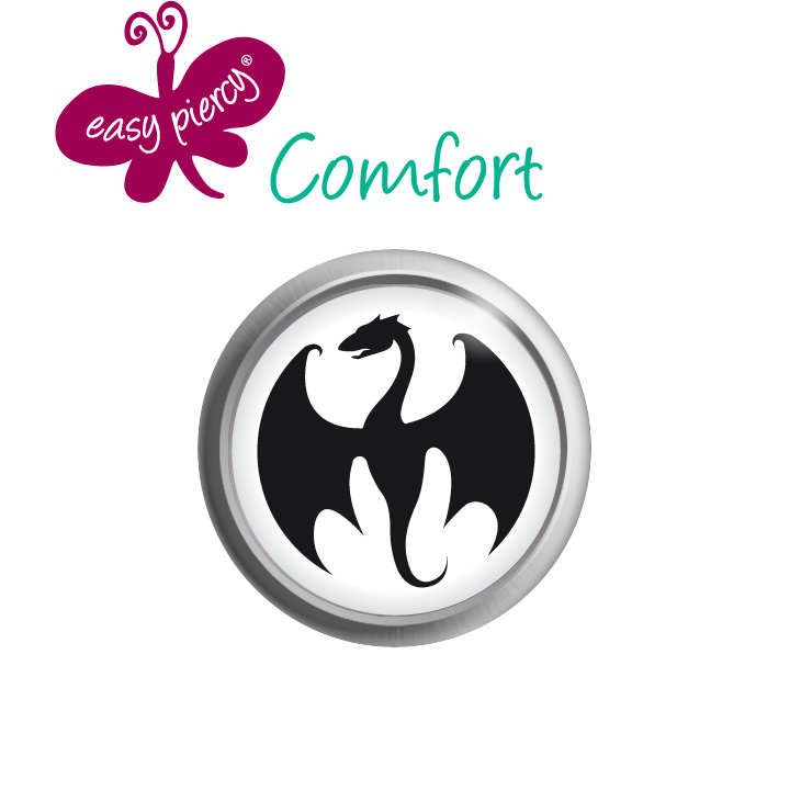 1 Paar Easy Piercy Comfort Ohrstecker Ø 5,5 mm, weiß, Drache