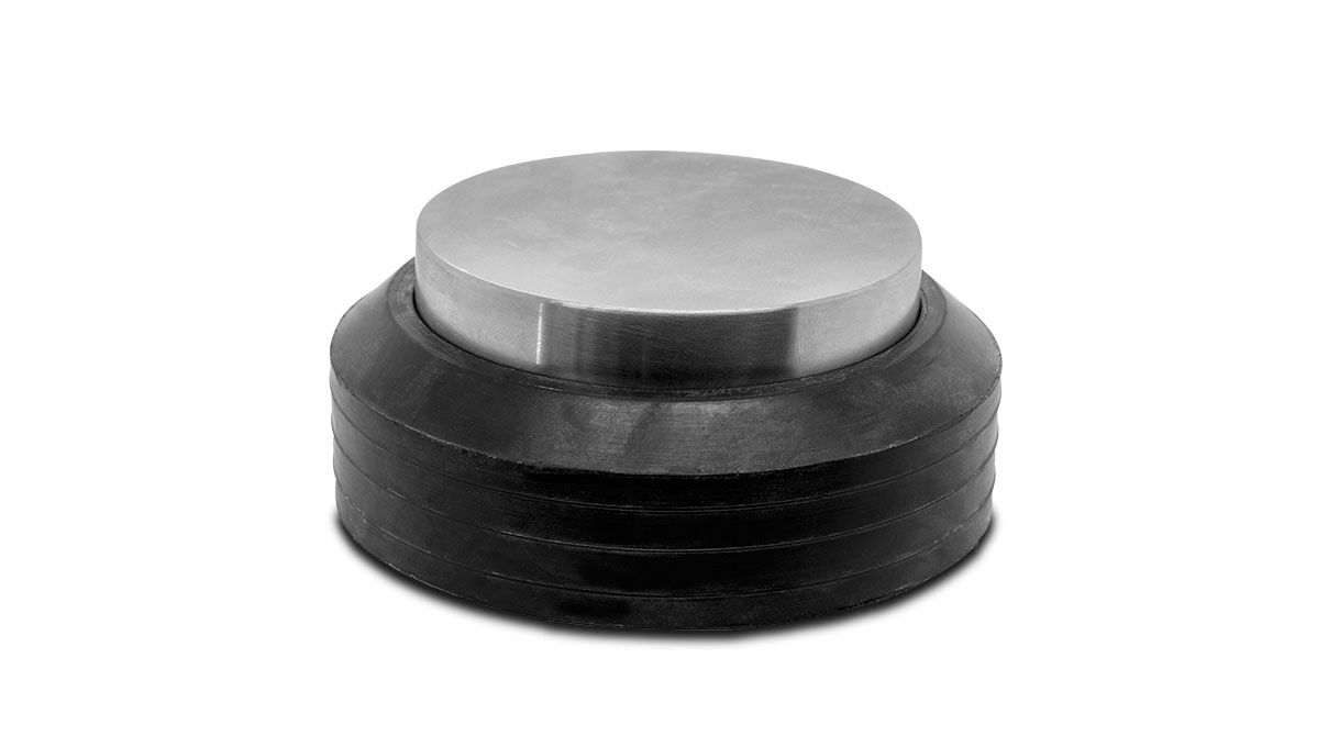 Amboss mit zwei Einsätzen auf Hartgummibasis, Ø 76 mm, flach
