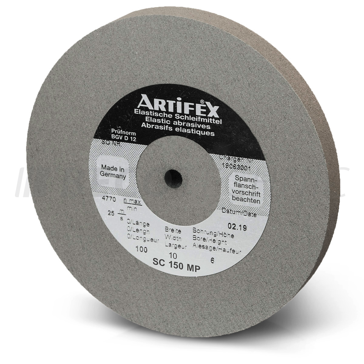 Artifex Schleifscheibe SC 150 MP, Körnung mittel, Härte mittel, Ø 100 x 10 mm, Bohrung Ø 6 mm