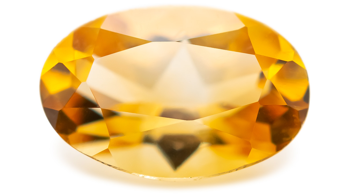 Zitrin, orange, oval, 6 x 4 mm