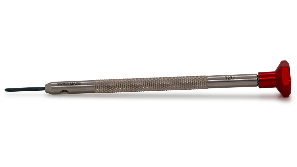 Ergo Schraubendreher, Schlitz (V), 1,2 mm, Rot, Edelstahl