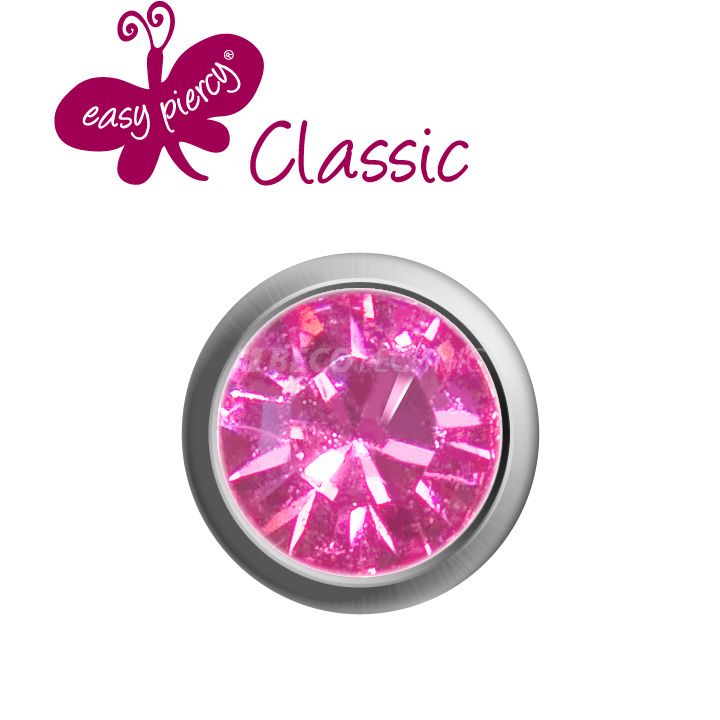 1 Paar Ohrstecker Easy Piercy Classic, weiß, Rosé Imitation