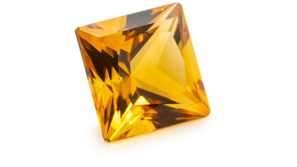 Zitrin, orange, carré, 4 x 4 mm